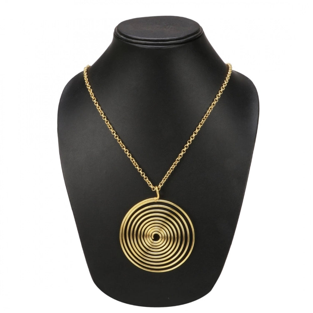 Women's High Finished Designer Golden Fashion Necklace (Color: Golden)