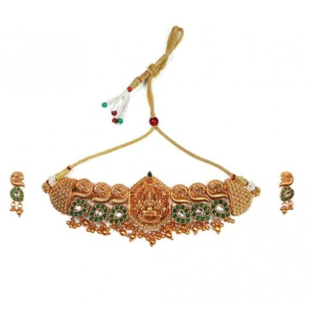 Women's Style Laxmi Chowker Set (Green, Free Size)
