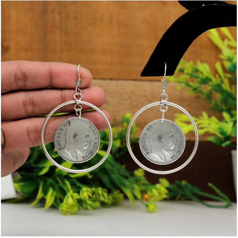 Women's Silver Color Oxidised Earrings