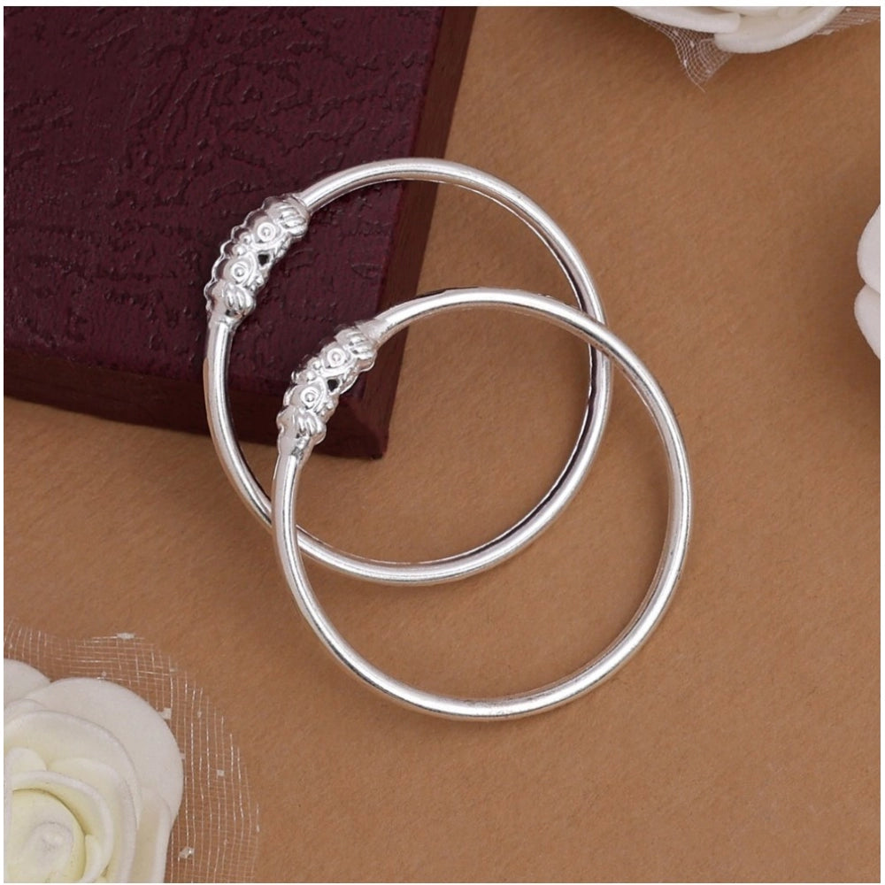 Silver Color 1 Pair Of Oxidised Kids Bangles Size: 1.6