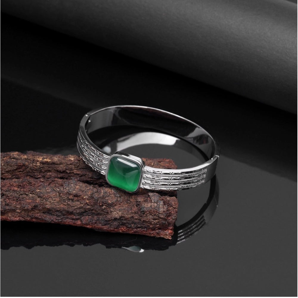 Women's Green Color Monalisa Stone Adjustable Bracelet