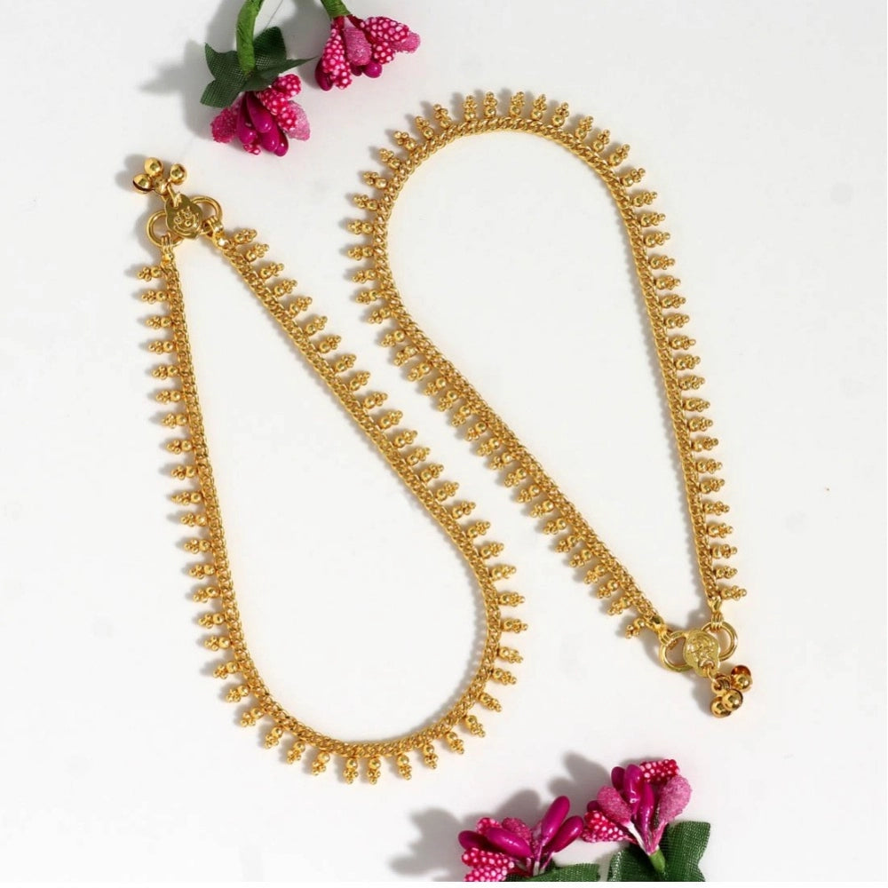 Women's Gold Color Anklets (Free Size: Upto 10")