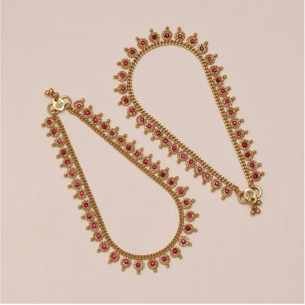 Women's Rani Color Anklets (Free Size: Upto 10")