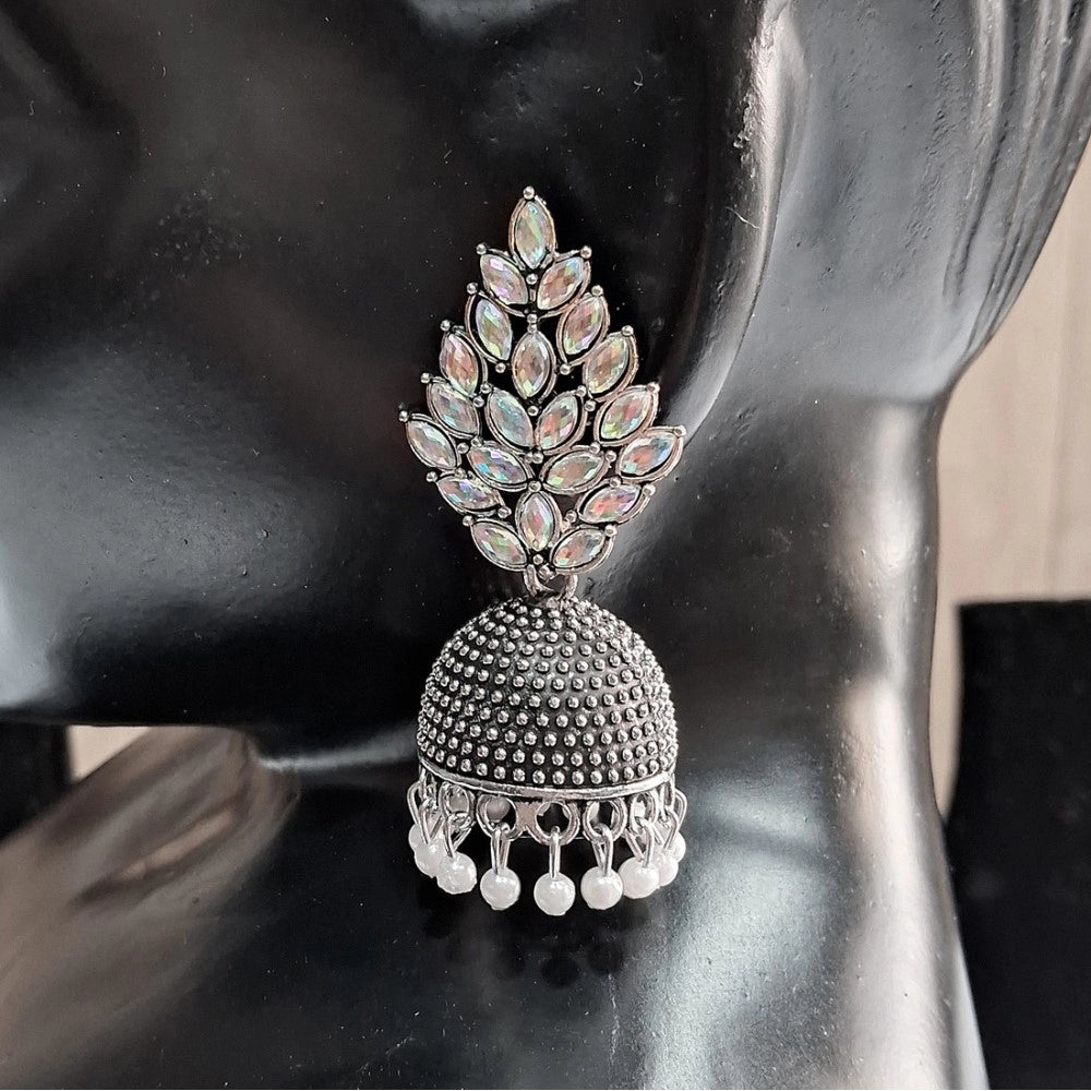 Women's Silver Color Oxidised Earrings