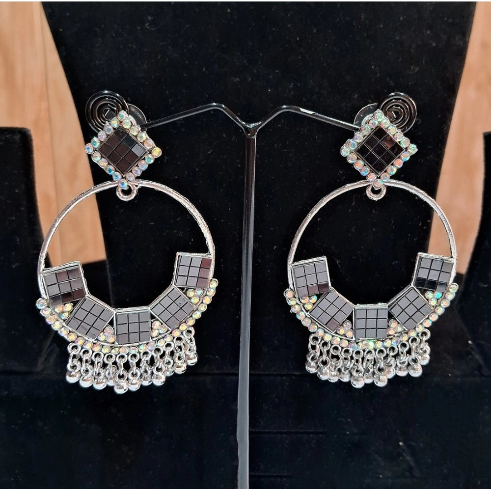 Women's Black Color Oxidised Earrings