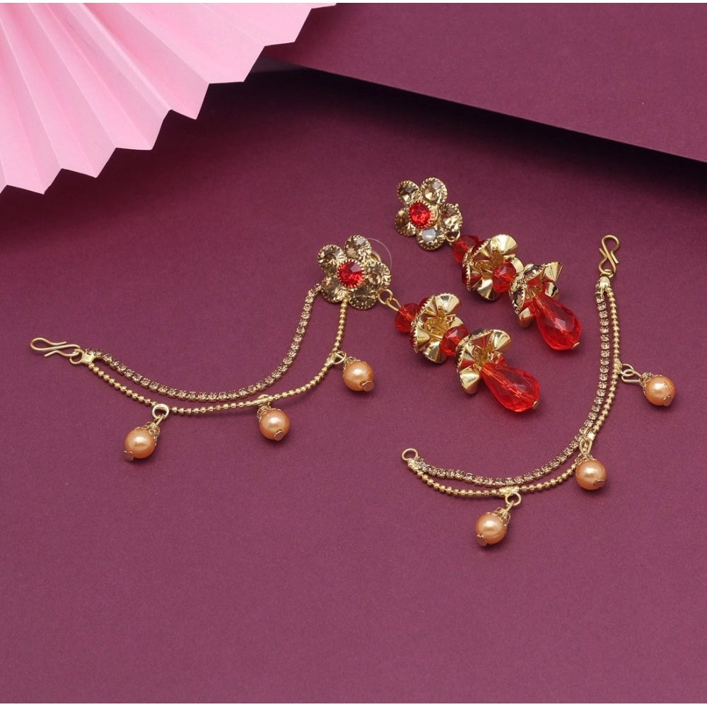 Women's Red Color Bahubali Earrings
