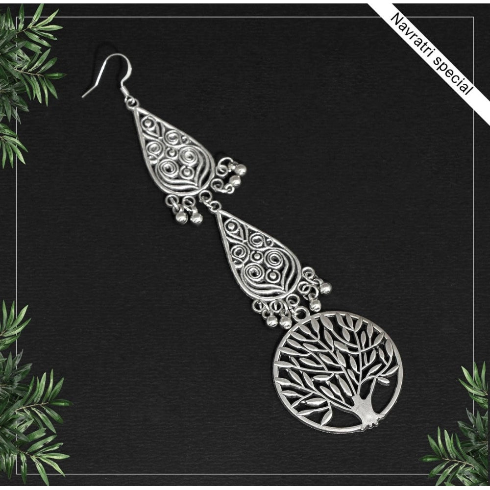 Women's Silver Color Oxidised Maang Tikka