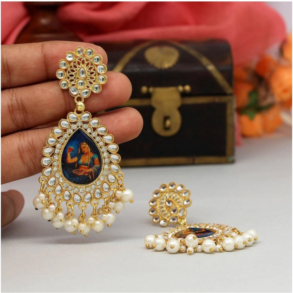 Women's Multi Color Kundan Kundan Earrings