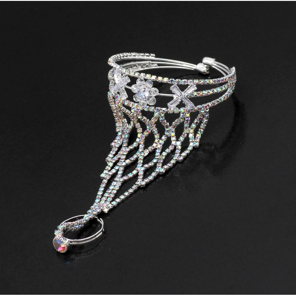 Women's White Color Hathphool Adjustable Bracelet