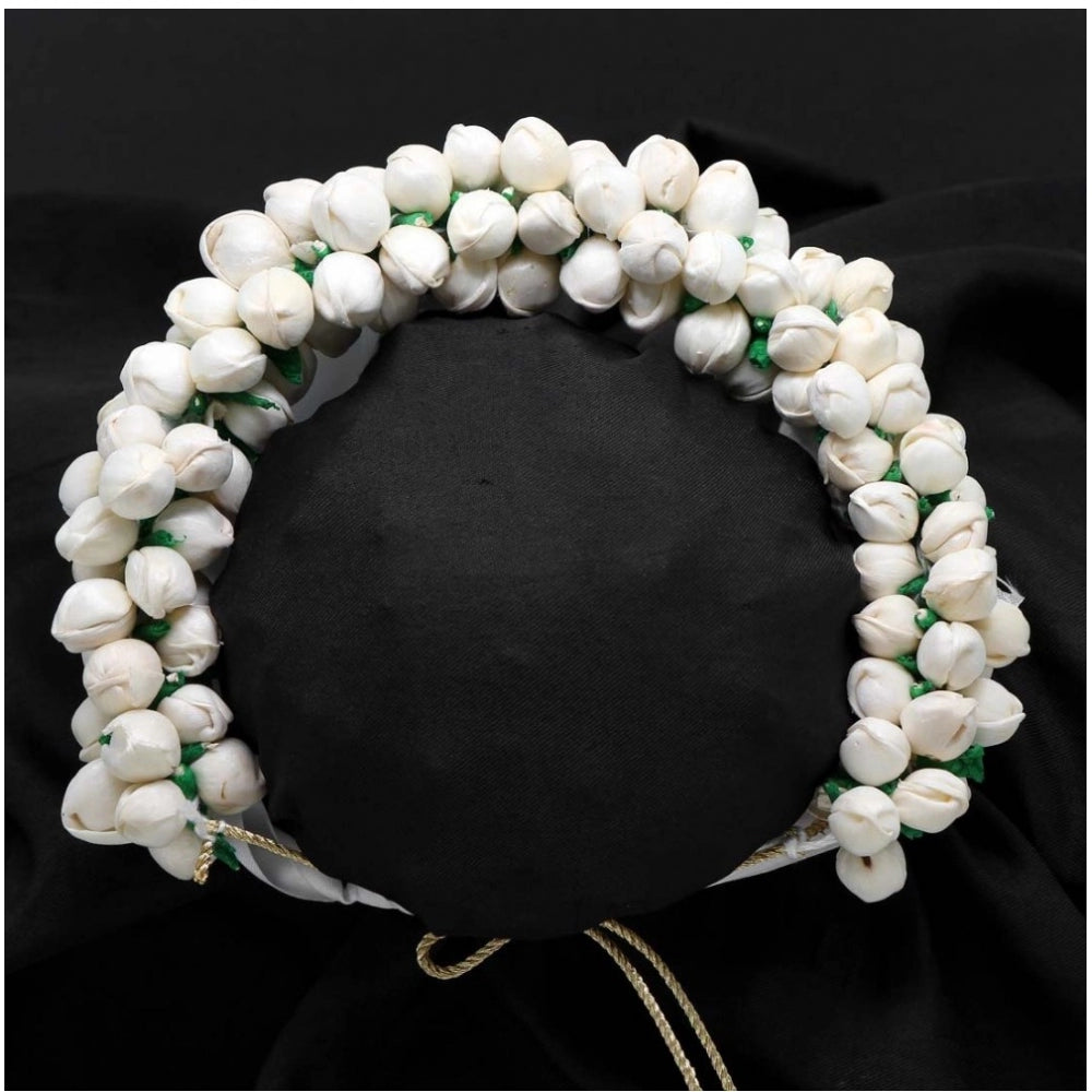 Women's White Color Mogra Gajra For Women Hair Pin