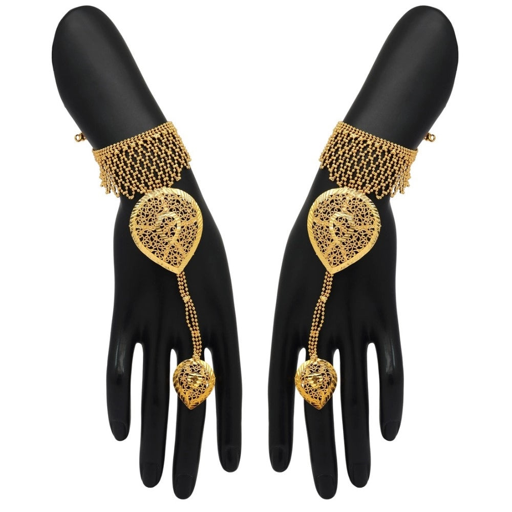 Women's Gold Plated Hathphool Adjustable Chain