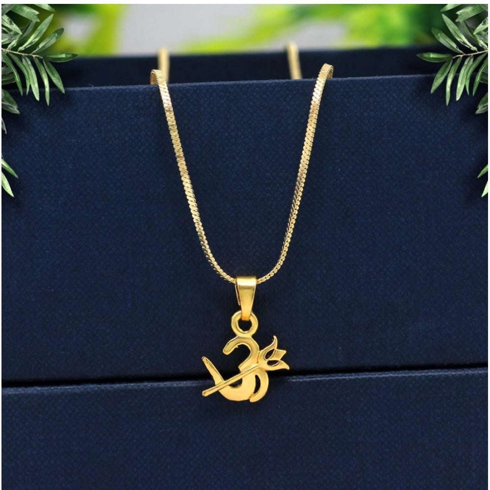 Women's Gold Color Om Temple Locket