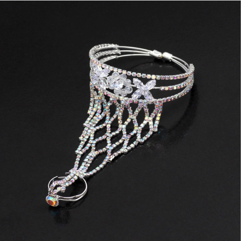 Women's White Color Hathphool Adjustable Bracelet