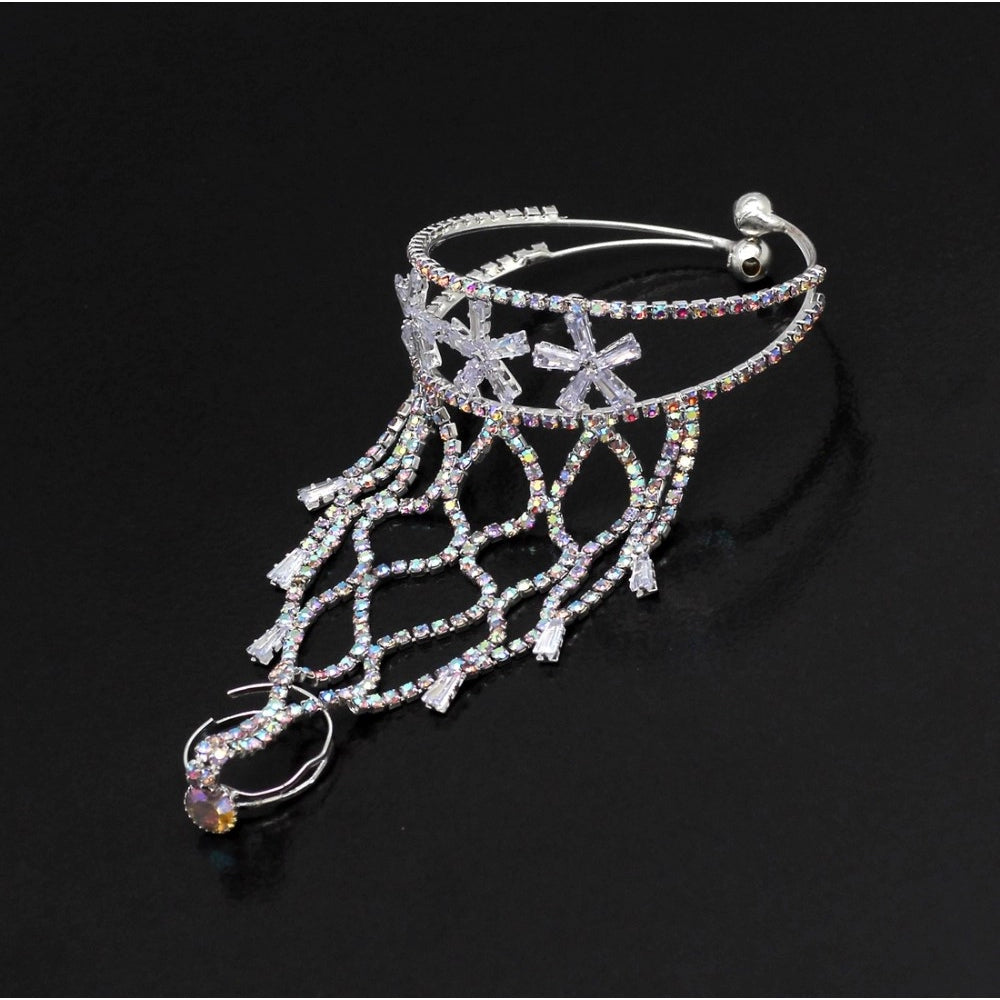 Women's White Color Hathphool Adjustable Bracelet