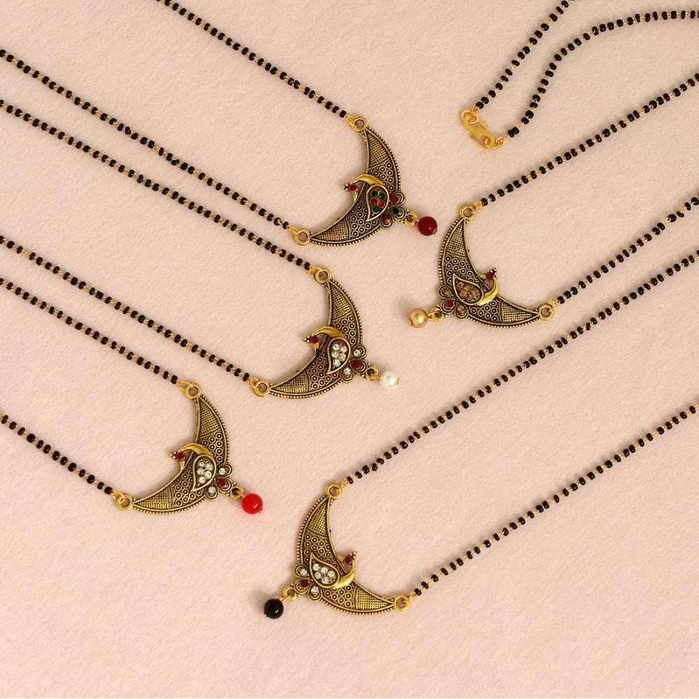 Women's Multi Color 5 Piece Of Mangalsutra Combo