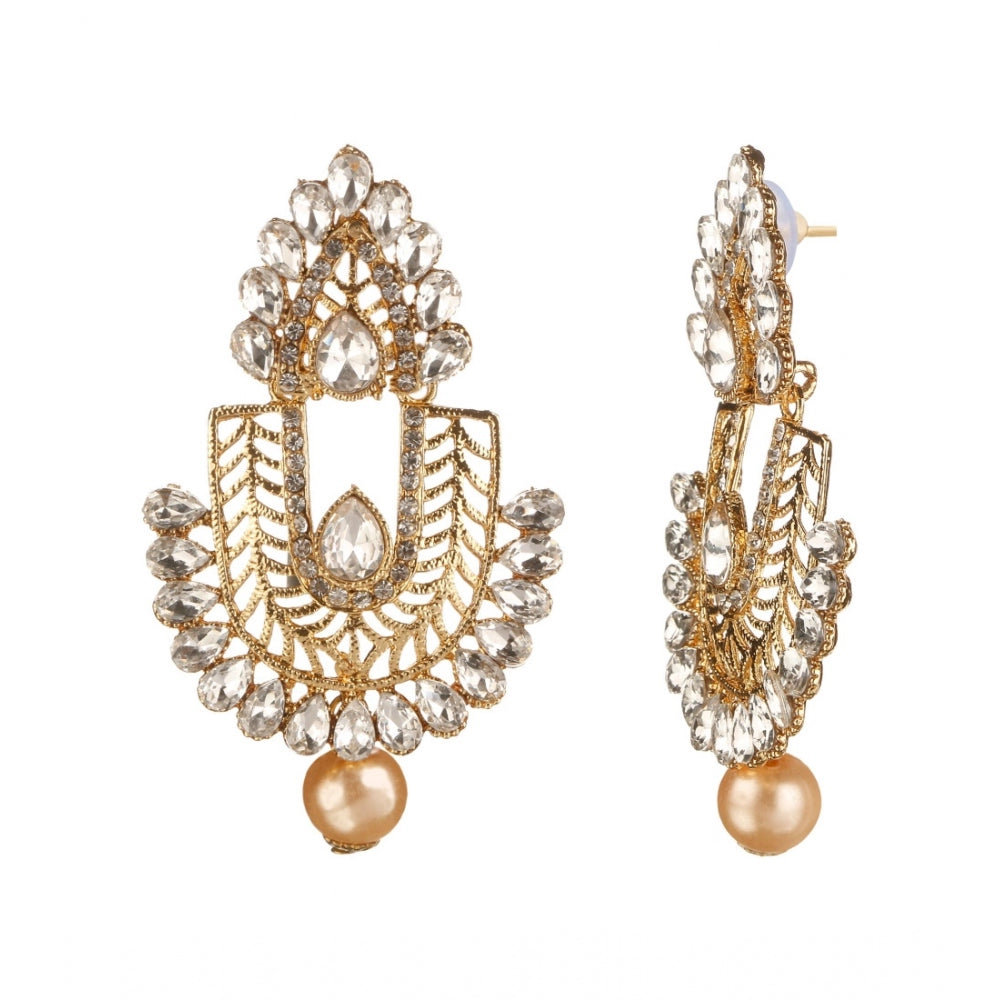 Women's Rose Gold Plated Alloy Earrings (White)