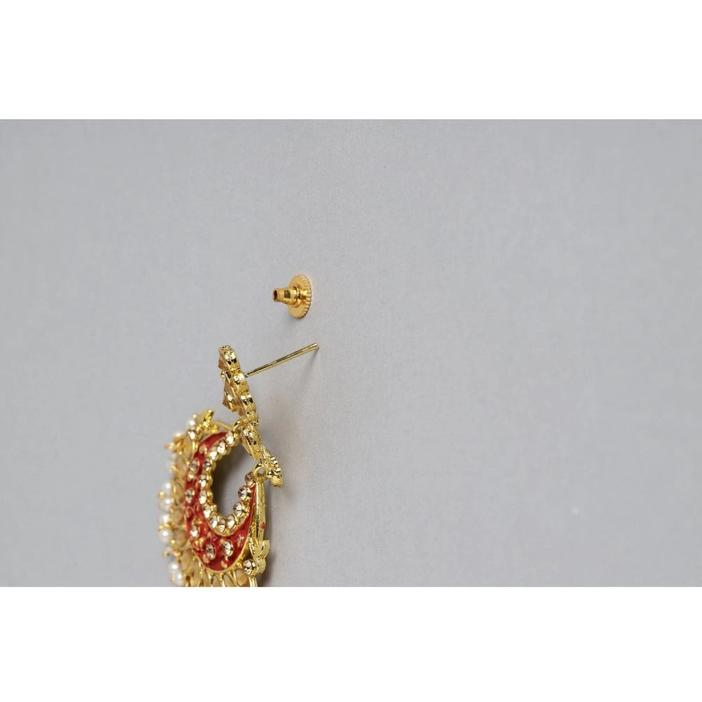 Women's Rose Gold Plated Alloy Earrings (Gold)