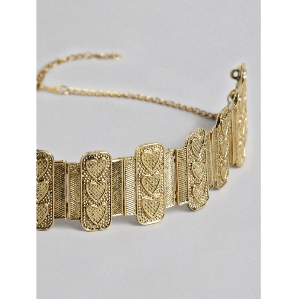 Women's Rose Gold Plated Alloy Necklace & Earings Set (Gold)