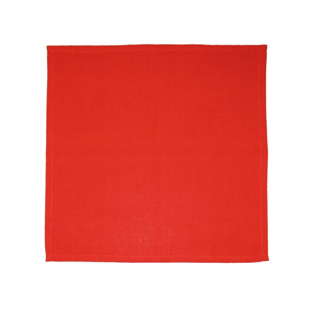 Solid Cotton Place Mats and Napkin Sets (Red)