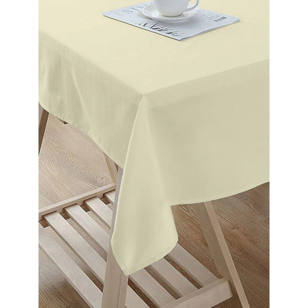Solid Cotton Plain Table Cloth (Beige)