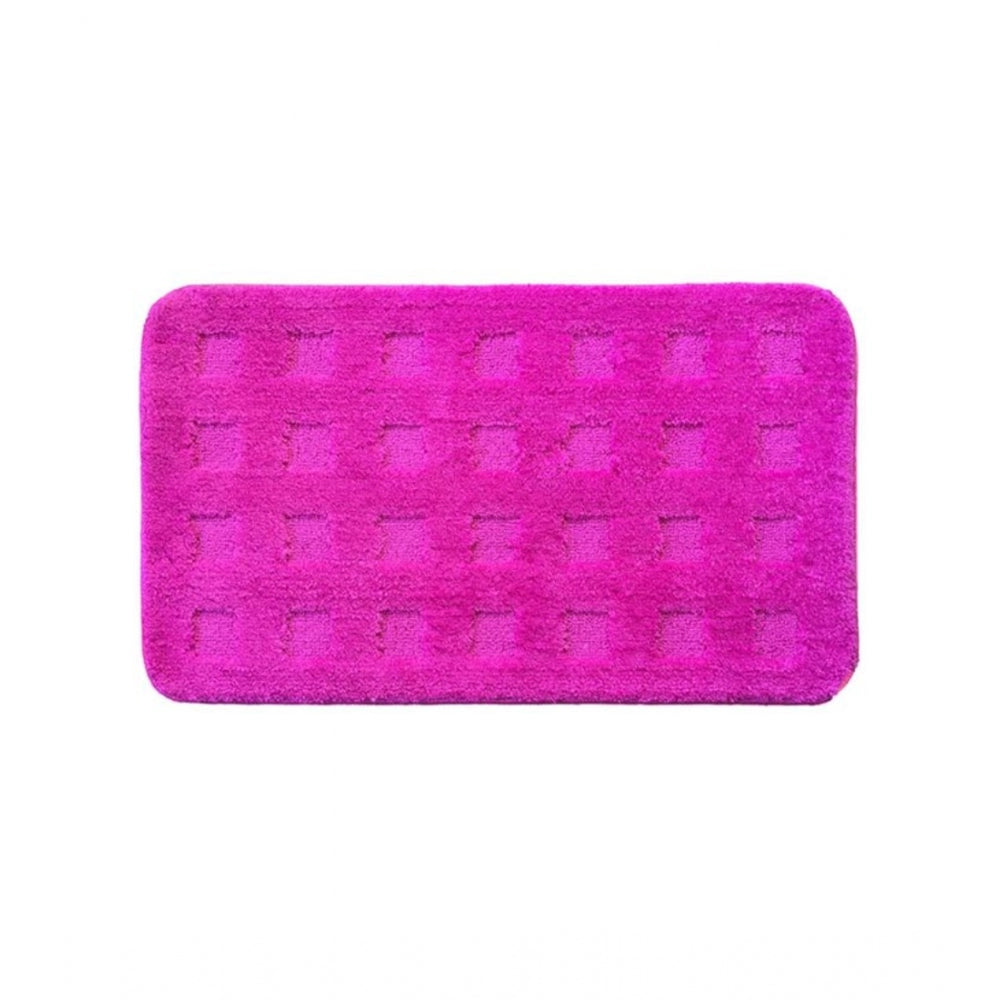 Polyester Knitted Bathmats Sets (Pink, Size: 16x24 In)