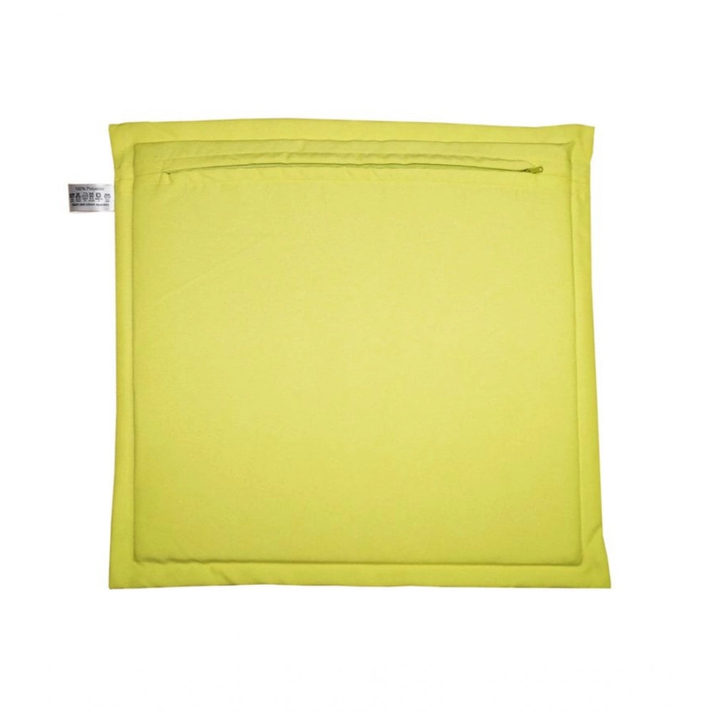Pack Of_4 Polyester Solid Chairpads (Mustard, Size: 16x16 In)