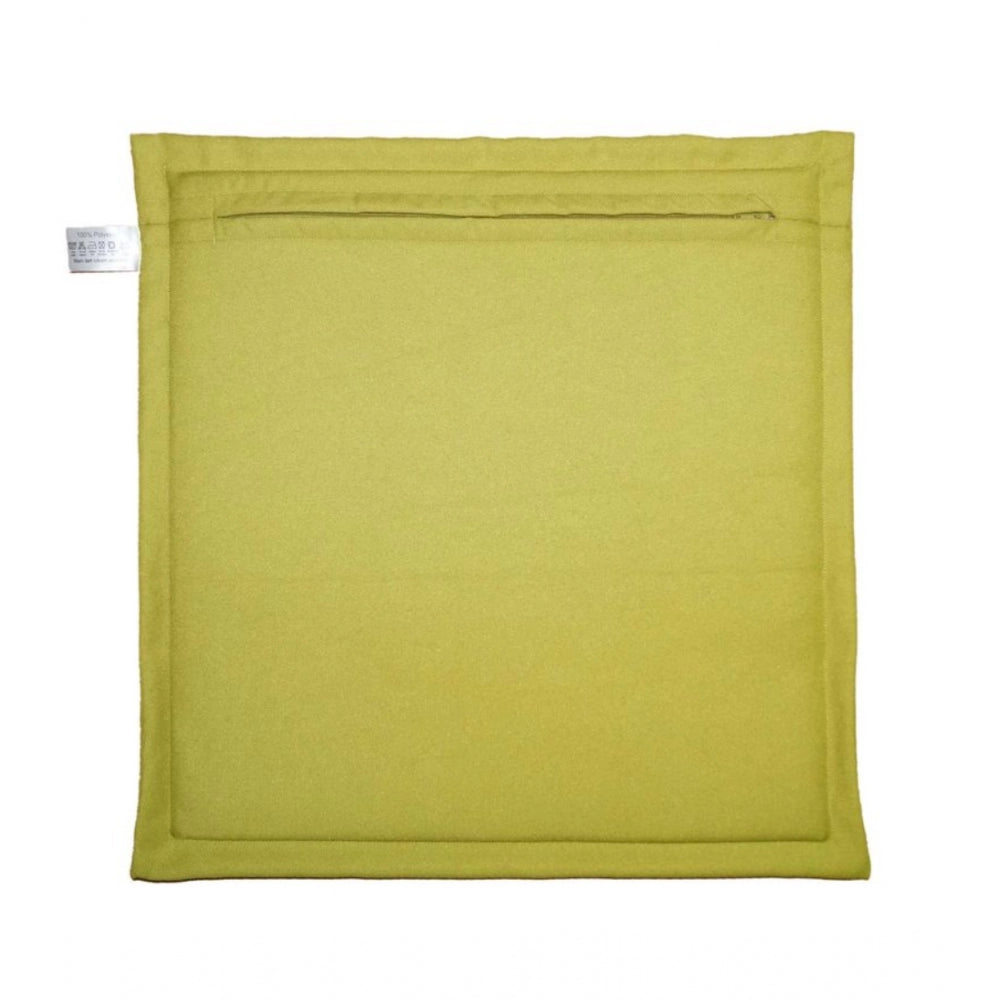 Pack Of_4 Polyester Solid Chairpads (Mustard, Size: 16x16 In)