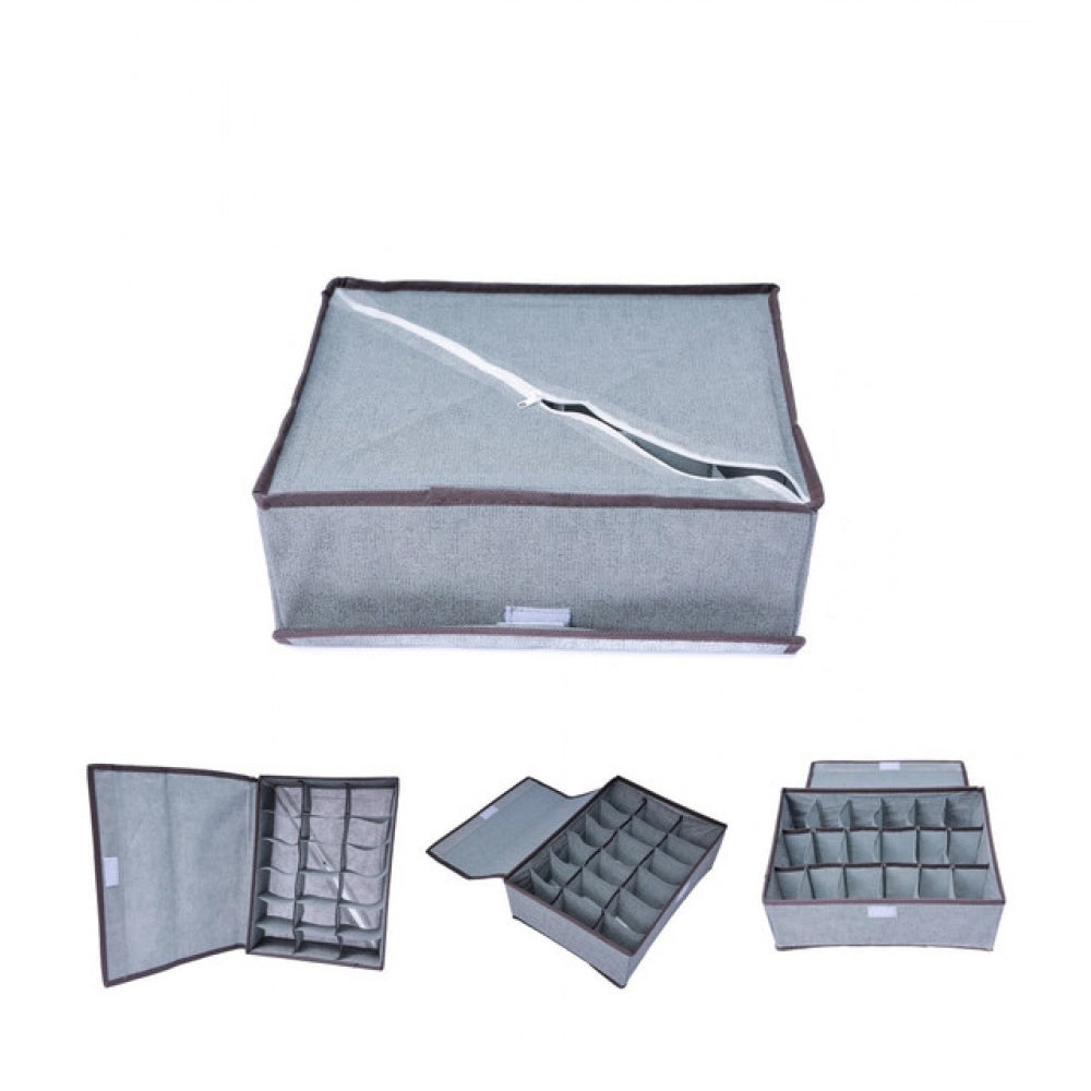 Polypropylene 3 Divider Storage Box (Multicolor)