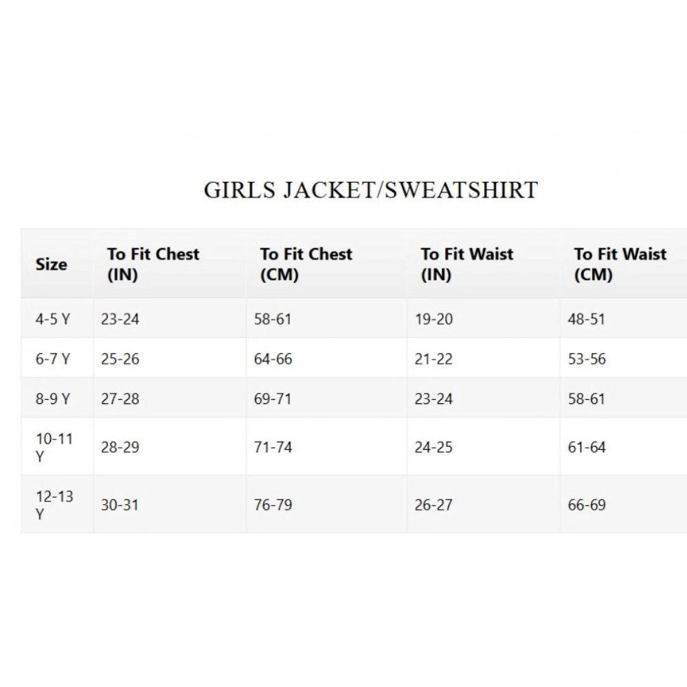 Girl's Polyester Printed Long Sleeves Bomber Jacket (White-Blue)