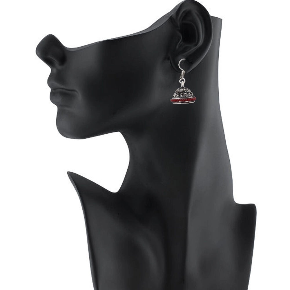 Women's Alloy Hook Dangler Hanging Silver Plated Earrings-Silver