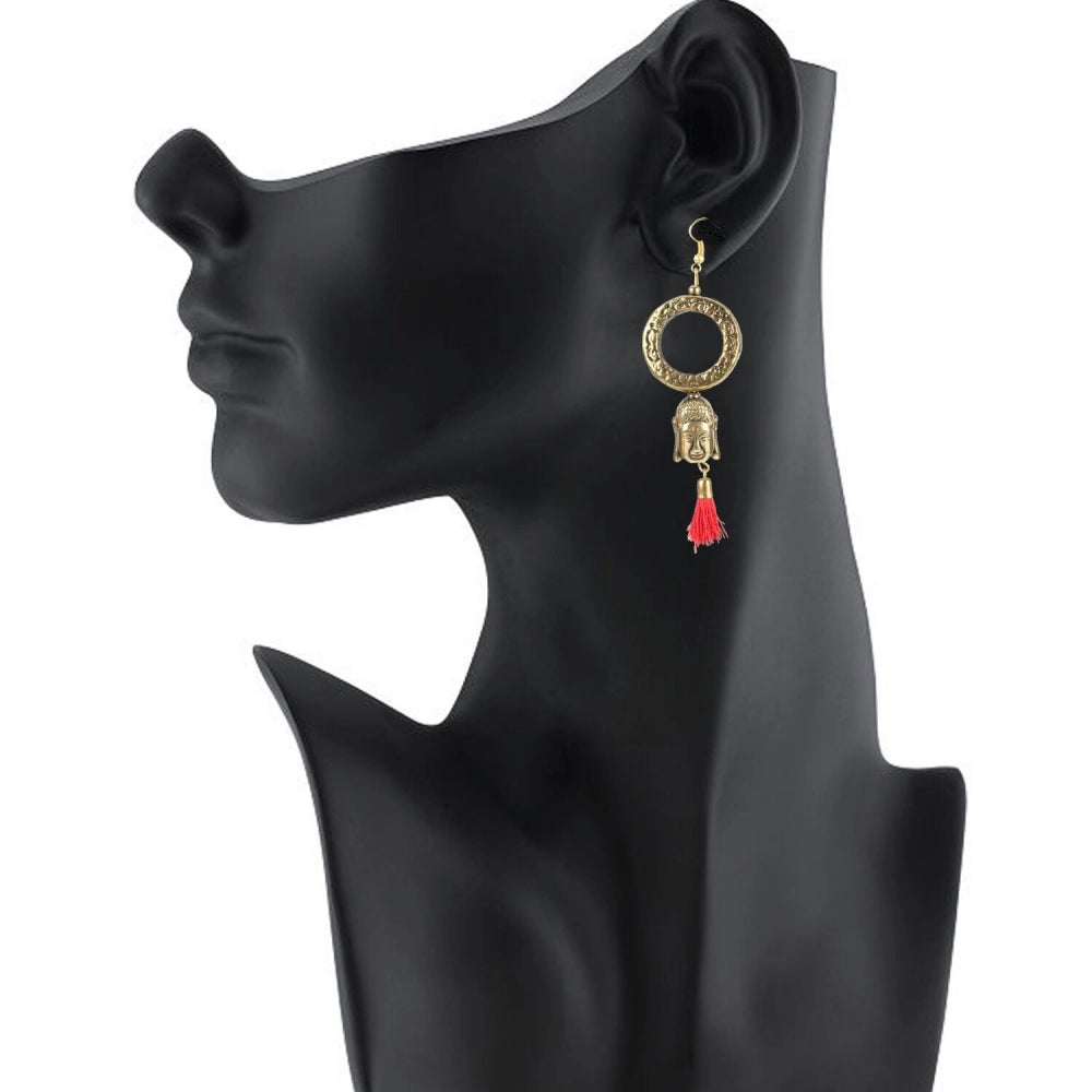 Women's Gold plated Hook Dangler Hanging Tassel Fashion Earrings-Golden