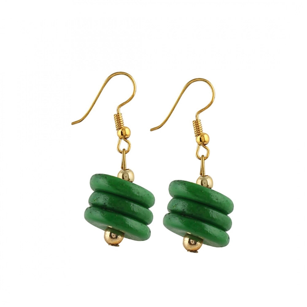 Women's Green Color Designer Tibetan Style Fashion Necklace Set (Color: Green)