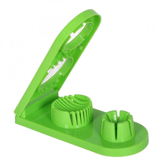 Pack Of_2_2 In 1 Boiled Egg and Mushroom Slicer Cutter Chopper Plastic With Stainless Steel Wired (Color:Assorted)