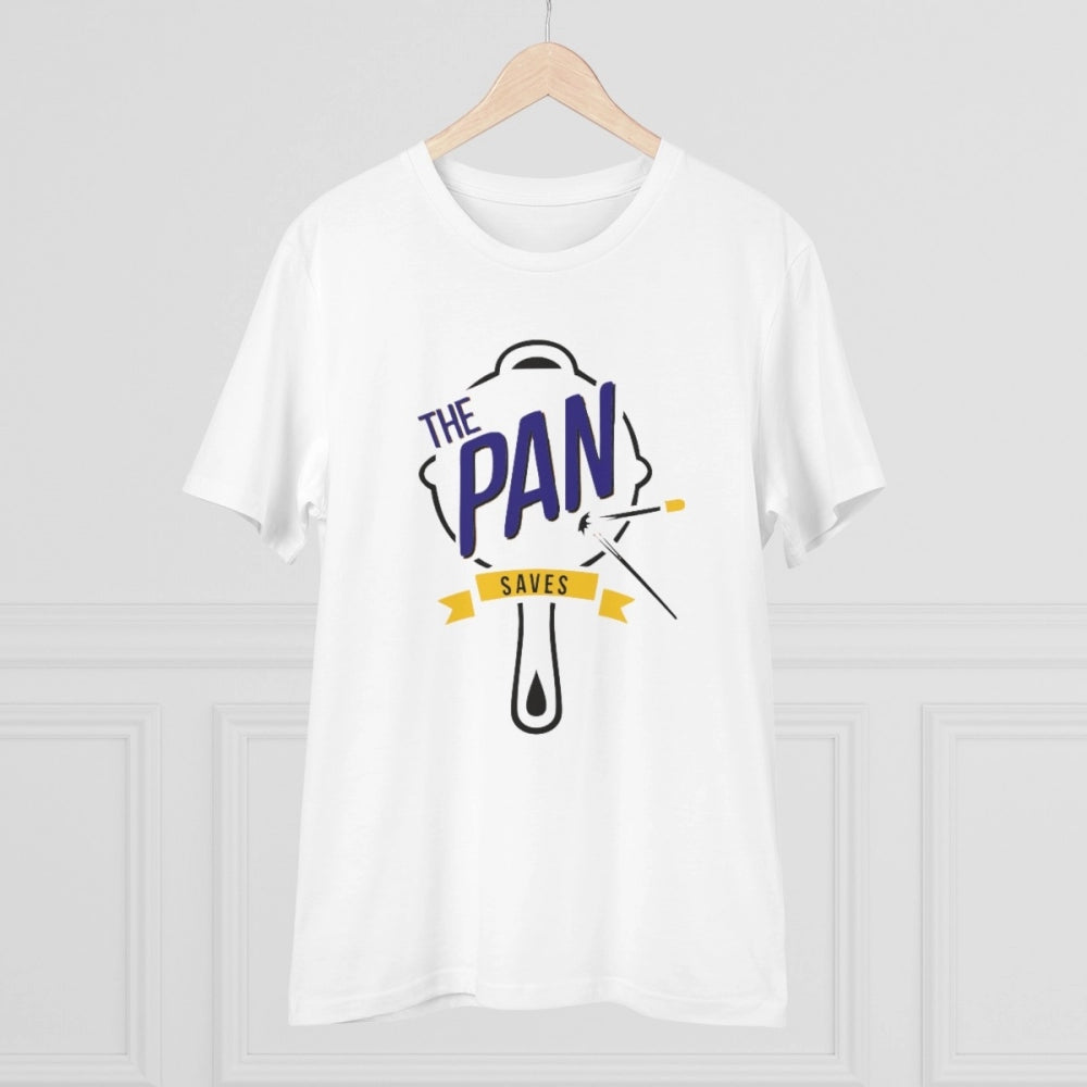 Men's PC Cotton The Pan Pubg Printed T Shirt (Color: White, Thread Count: 180GSM)