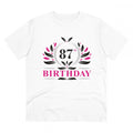 Generic Men's PC Cotton 87th Birthday Printed T Shirt (Color: White, Thread Count: 180GSM)