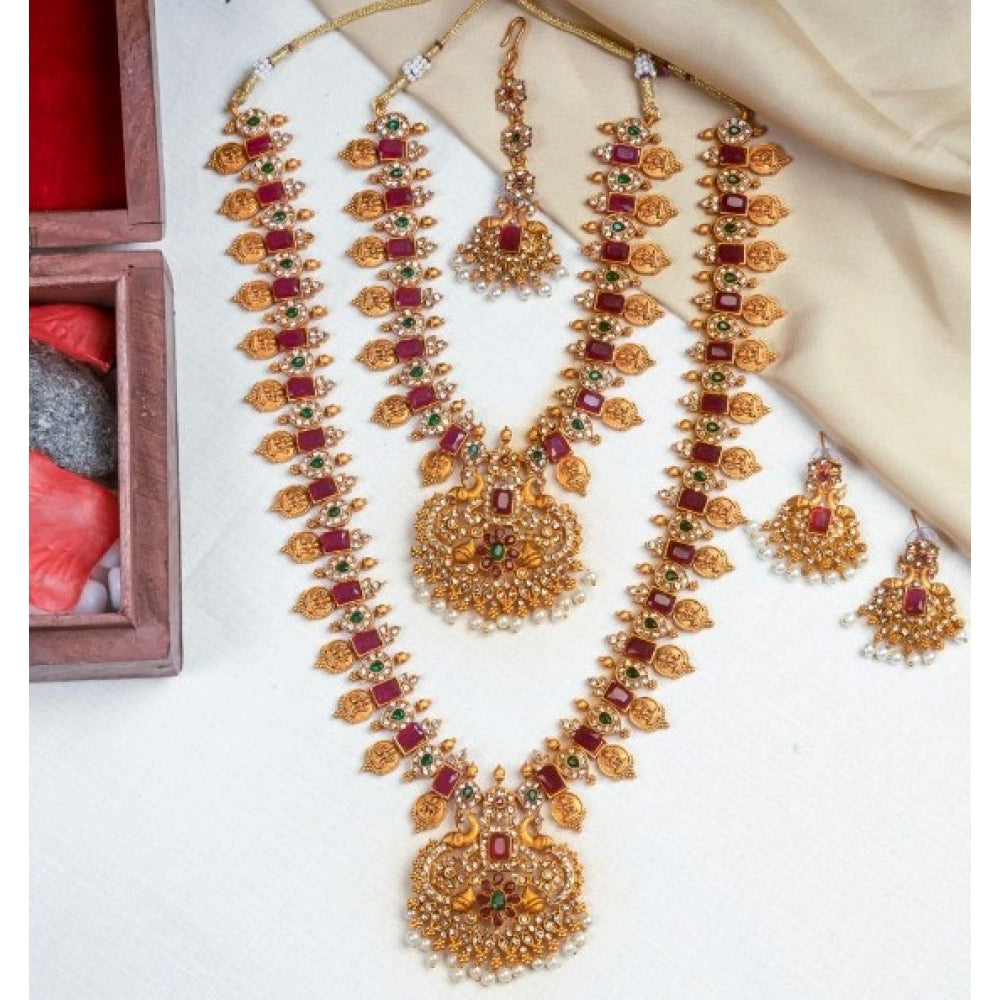 Women's Elegent Combo Of Jewellery Set (Red, Free Size)
