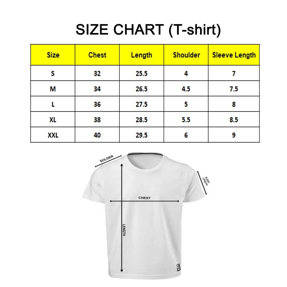 Men's PC Cotton Pyaar Nay Paisa Joy Che Printed T Shirt (Color: White, Thread Count: 180GSM)