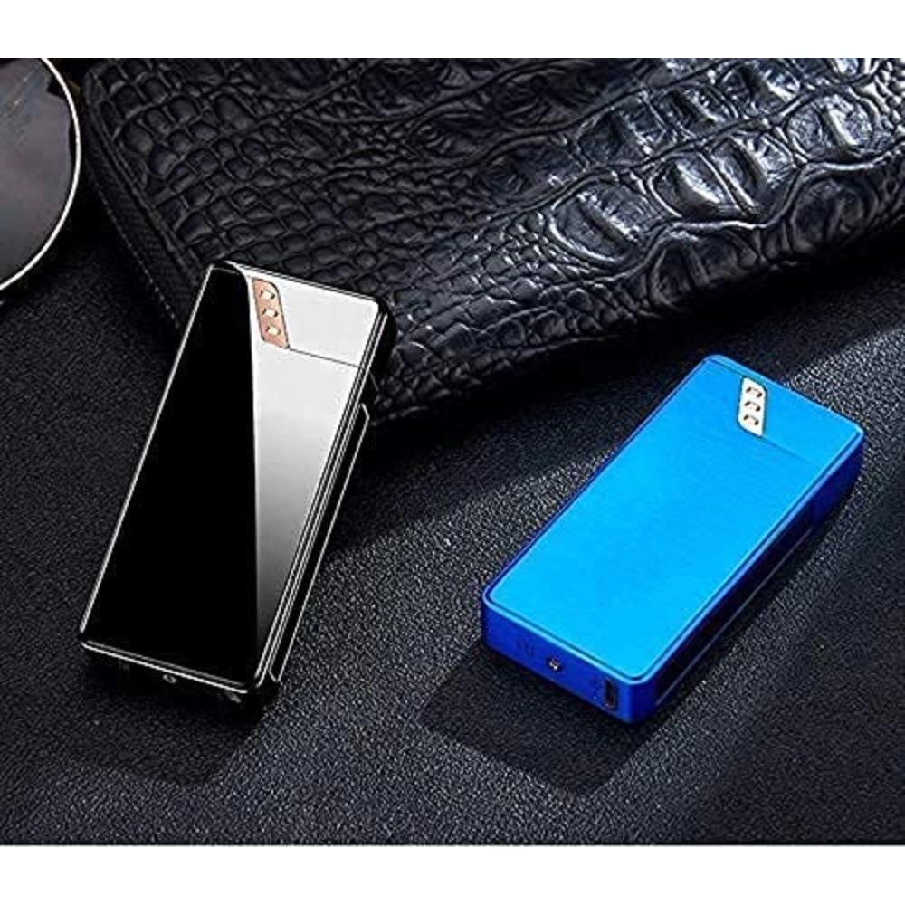 Generic Arc Cigarette Lighter For Men Plasma Flameless Windproof Lighter With Battery Display Usb Rechargeable Lighter (Black)