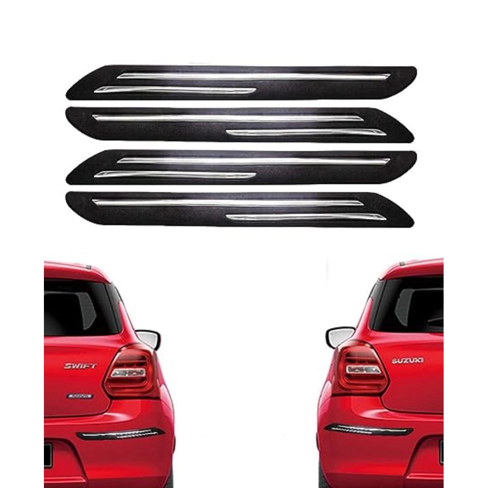 Generic Set Of 4 Universal Car Bumper Protector Guard (Black)