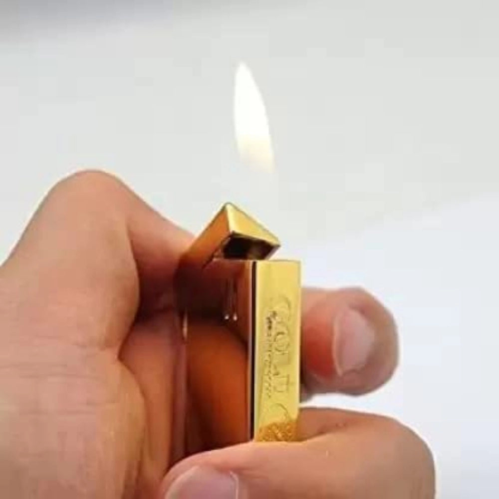 24 Karat Gold Bar Long Refillable Lighter (Gold)