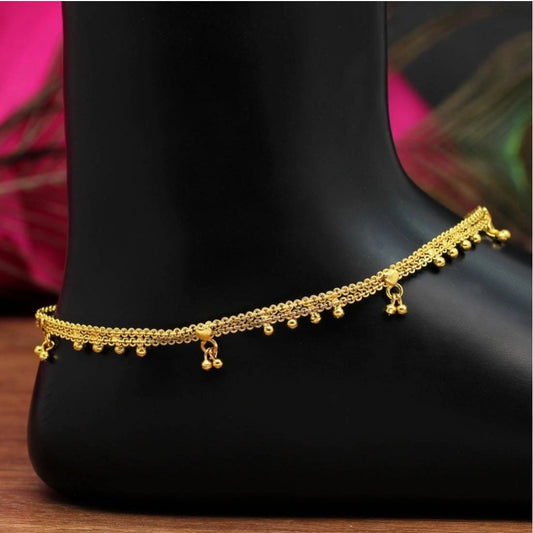 Women's Gold Color Anklets (Free Size: Upto 10")