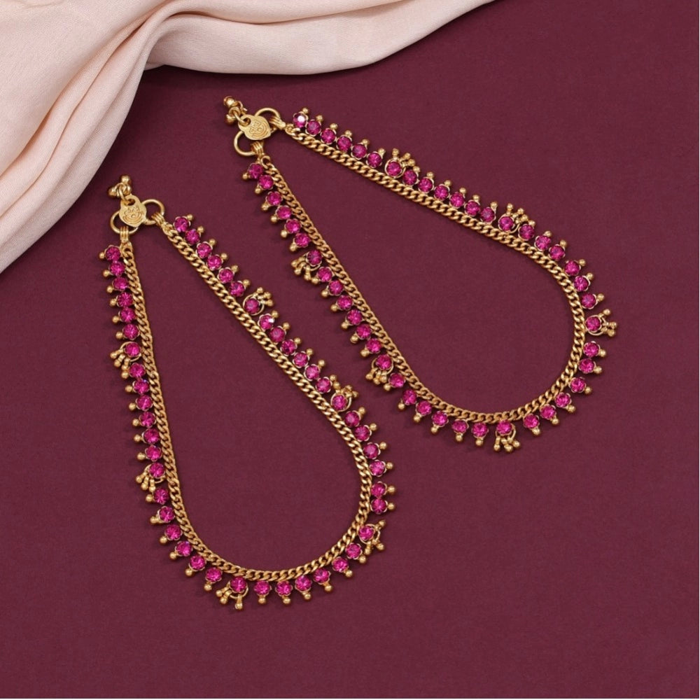 Women's Rani Color Anklets (Free Size: Upto 10")