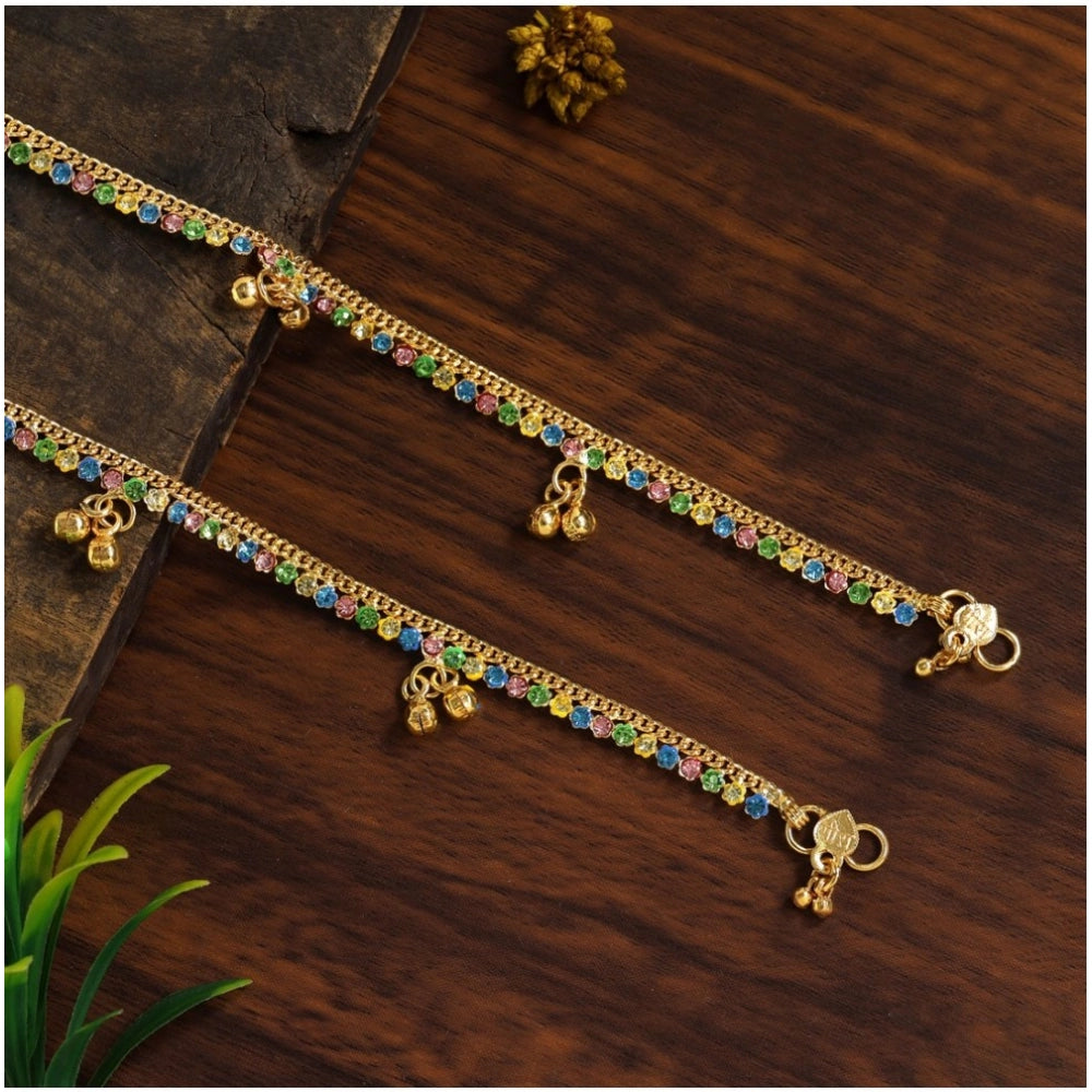 Generic Women's Multi Color Anklets (Free Size: Upto 10")