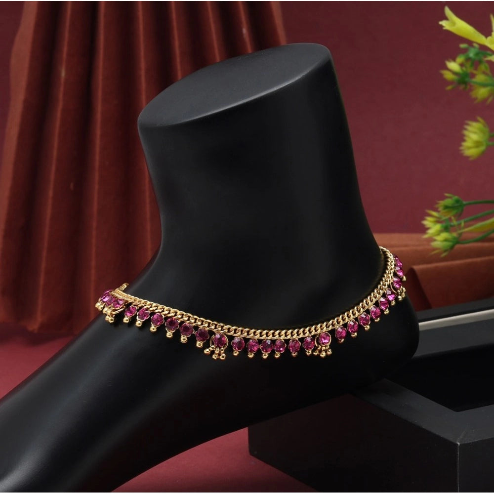 Women's Rani Color Anklets (Free Size: Upto 10")