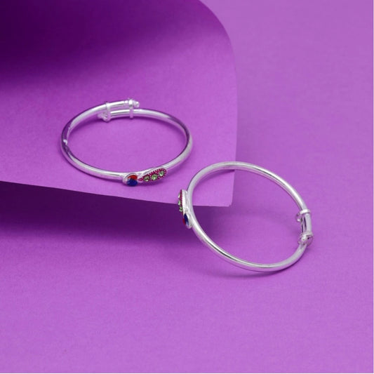 Multi Color 1 Pair Of Oxidised Kids Bangles Size: 1.6