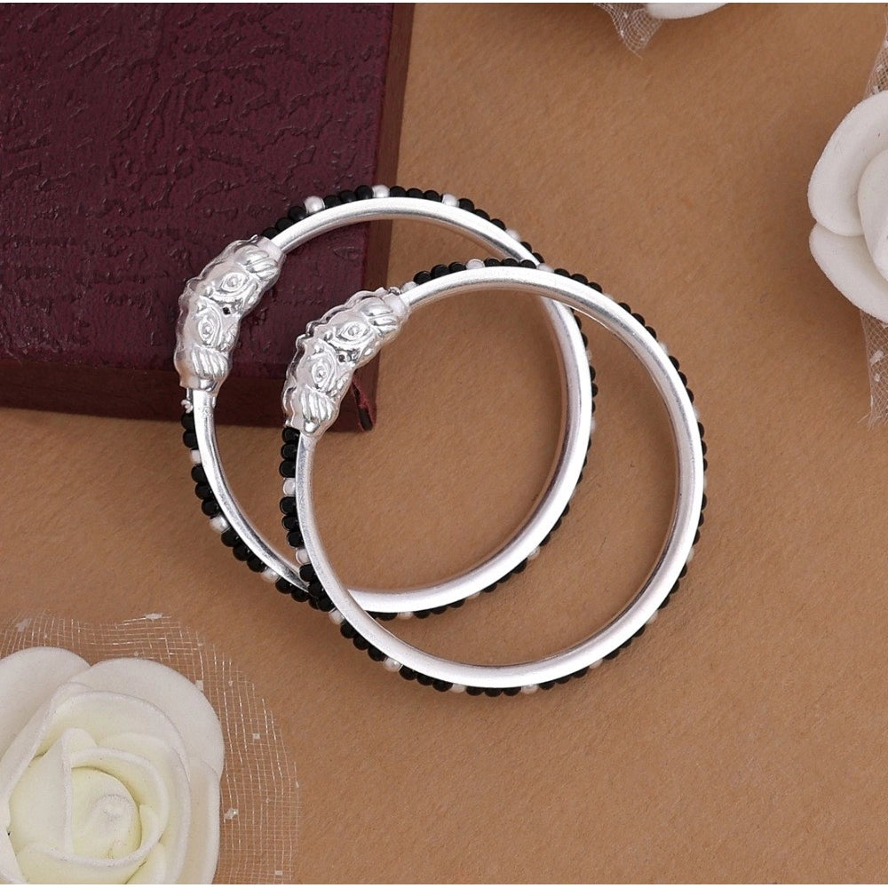 Black Color 1 Pair Of Oxidised Kids Bangles Size: 1.6