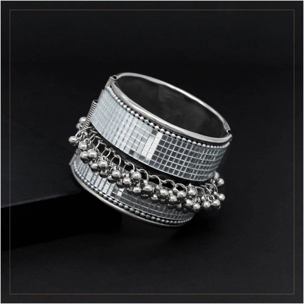 Women's Silver Color Oxidised Adjustable Bracelet