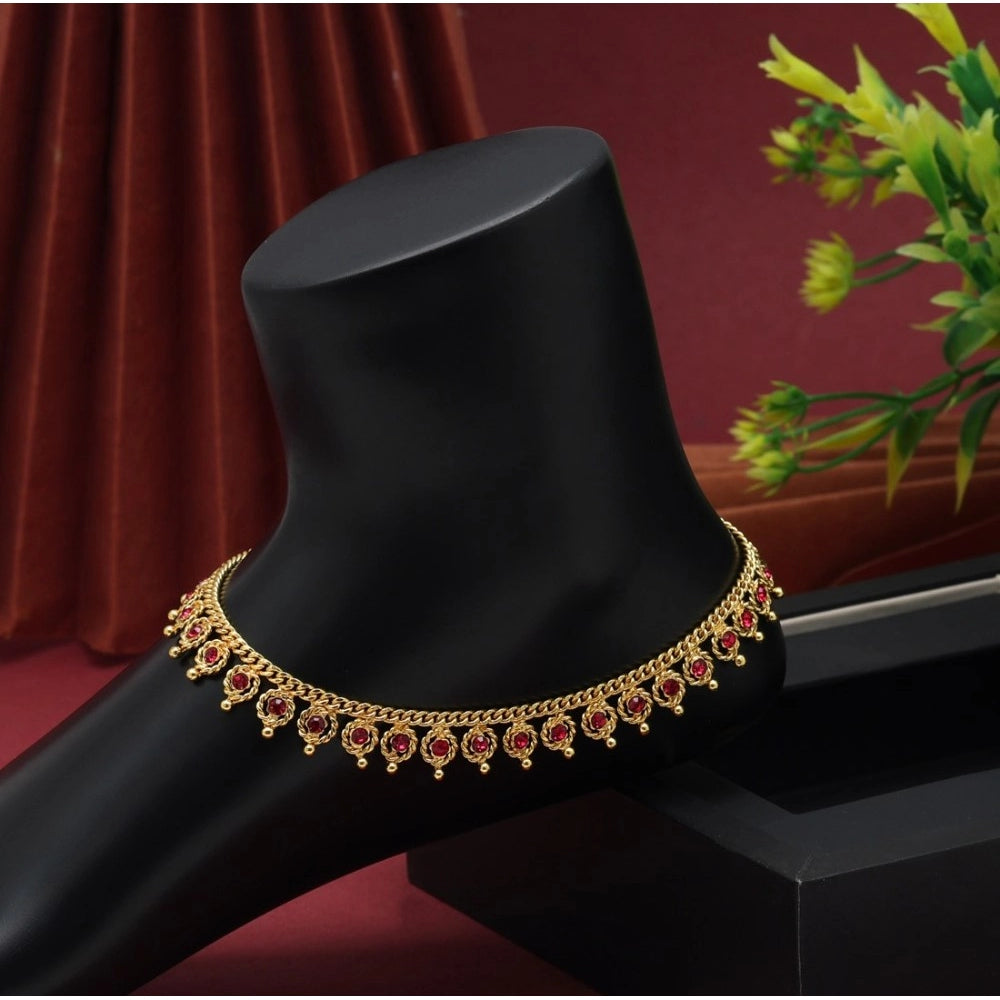 Women's Rani Color Anklets (Free Size: Upto 10")