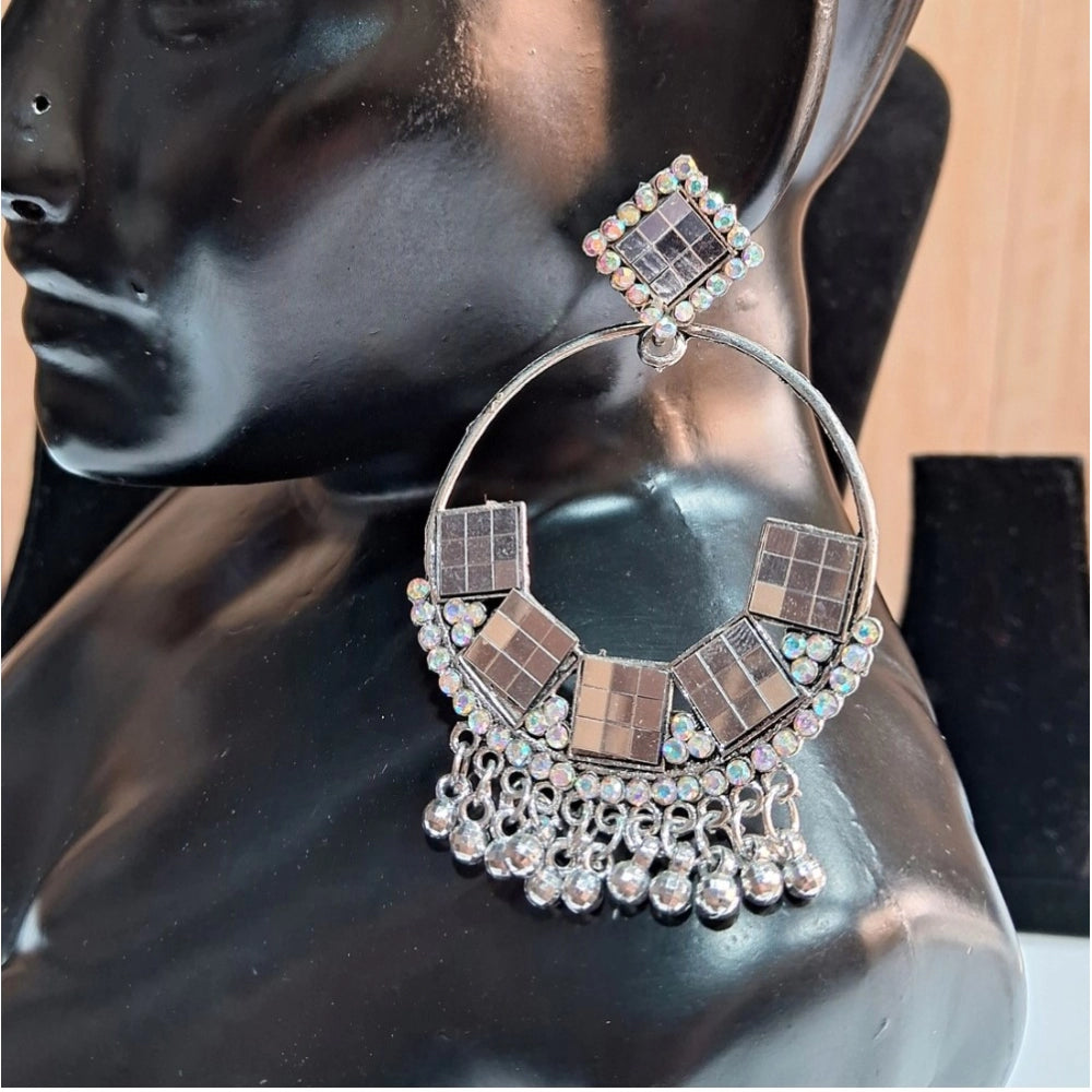 Women's Silver Color Oxidised Earrings