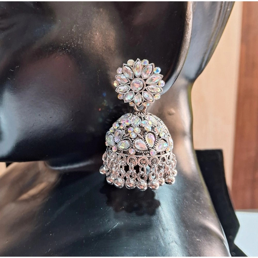 Women's Silver Color Oxidised Earrings